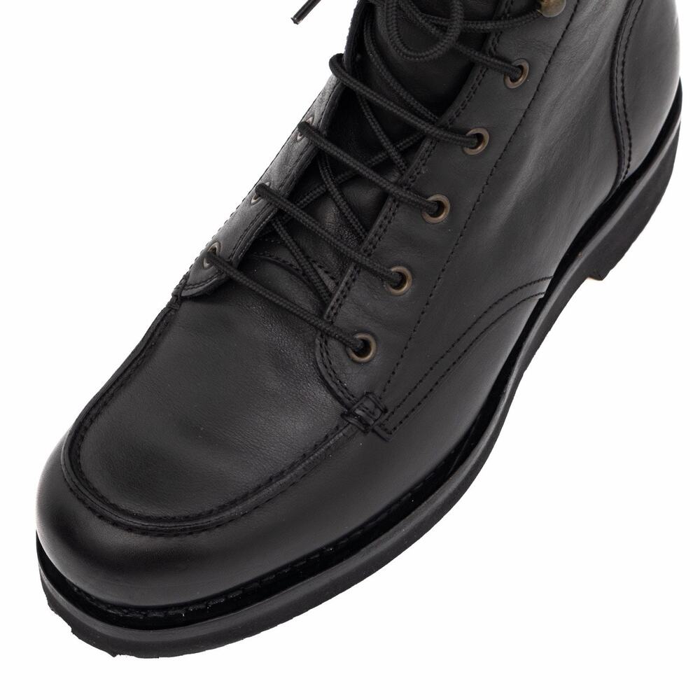 GUCCI Tom Ford Era Men's Leather Moc Toe Combat Boot Black EU43.5/US10.5 - Picture 11 of 16